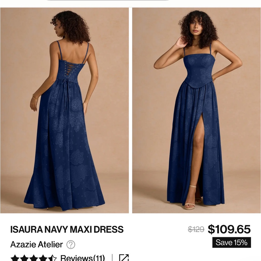 Elegant Navy Blue Women's dress AZAZIE